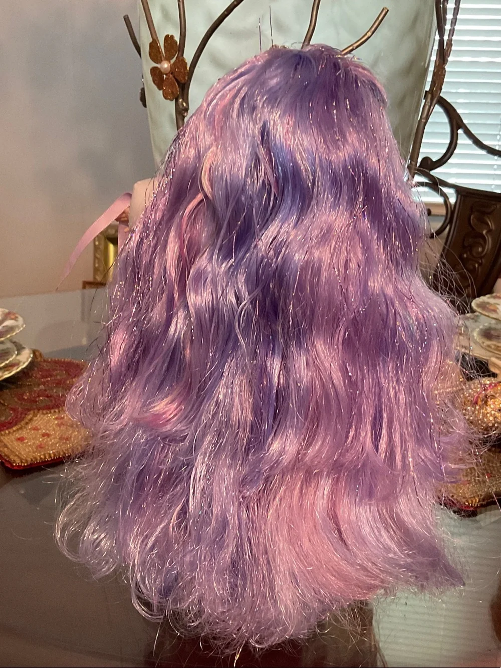 Rainbow Purple Hair Fashion Doll in Lavender Outfit